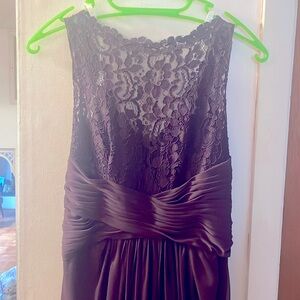 Plum lace bridesmaid/maid of honor dress